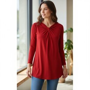 Ruby Rd. Rich Red Women's Tunic 1X